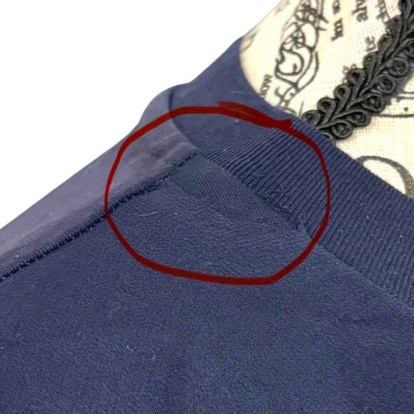 NWT MaxMara Size 4 S Navy Blue Ruffle Front Silk Chiffon Blouse Top Italy $395 - Picture 5 of 6